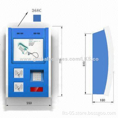Restaurant Wall Mounted Wi-Fi Self-service Kiosk with Card Reader, Easy of Operating
